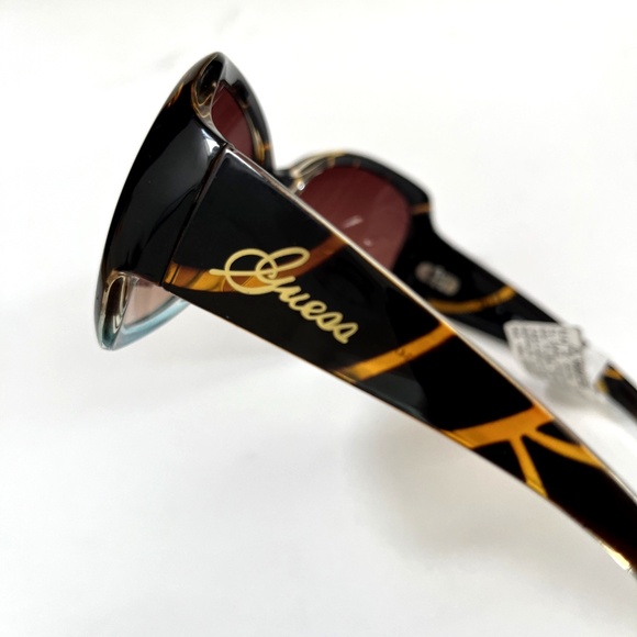 New GUESS Oversized Sunglasses GUF200 Acetate Gradient Blue Tortoise Shell